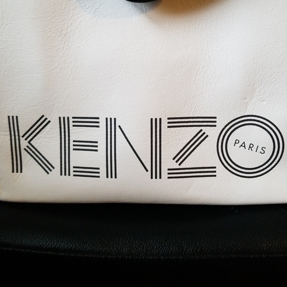 WHITE LEATHER KENZO TOTE PURSE - Picture 4 of 6